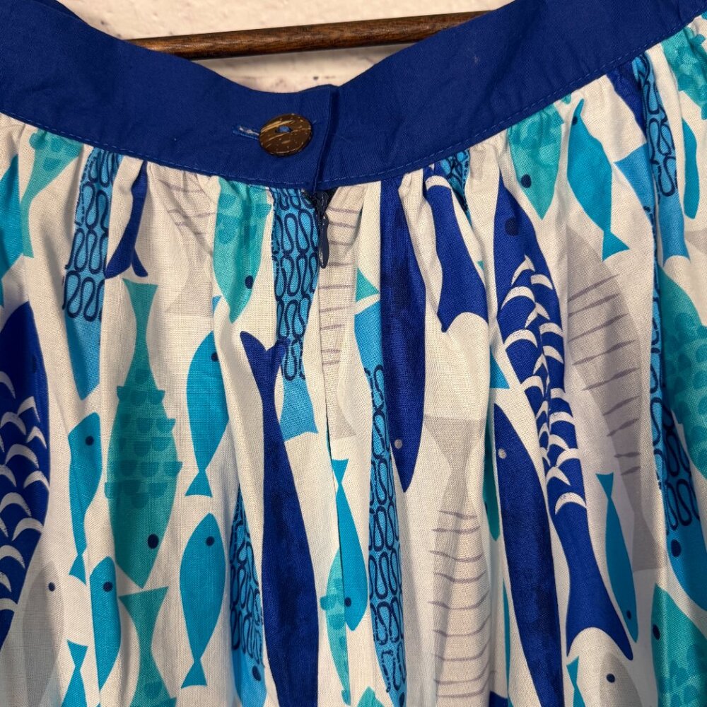 NWT-Oblong Box Shop School of Fish Novelty Print Circle Skirt Retro Rockabilly - Picture 6 of 6